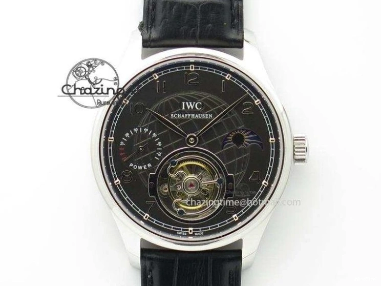 MIROTIME 0106 Portuguese Tourbillon IW5046 SS ZF Best Edition Gray Dial on Black Leather Strap SunProtective 7147